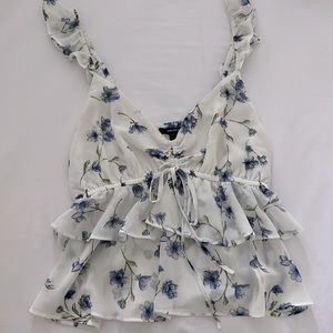 Forever 21 ruffled floral top | size large